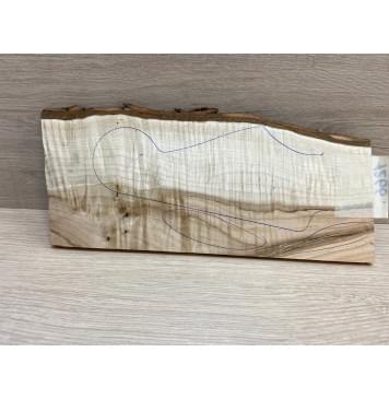 Клён Чёрный Явор, Волнистый заготовка накладки на головку грифа Смешанный АА Волна ААА 5.5х90-102х245 мм (Уценка-трещины)-3