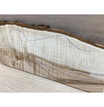 Клён Чёрный Явор, Волнистый заготовка накладки на головку грифа Смешанный АА Волна ААА 5.5х90-102х245 мм (Уценка-трещины)-2