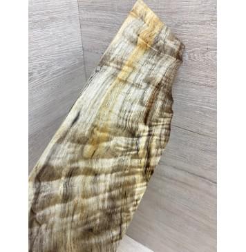 Тополь Болотный Волнистый заготовка накладки на головку грифа Смешанный ААА Волна ААА 6х60-107х255 мм (Уценка-трещина)-0