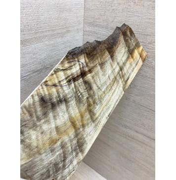 Тополь Болотный Волнистый заготовка накладки на головку грифа Смешанный ААА Волна ААА 6х60-107х255 мм (Уценка-трещина)-9