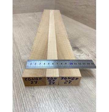 Ольха Волнистая заготовка грифа безголовой гитары Радиал АА Волна АА 29х(43-24-43)х610 мм - из 3х частей-2