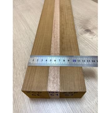 Клён Печёный 180гр/Махагон заготовка для переклеенного грифа электрогитары Радиал АА 50х(45-21-45)х730 мм - из 3х частей-7