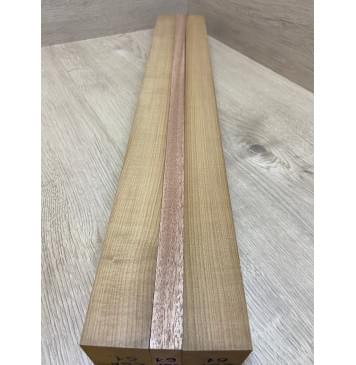 Клён Печёный 180гр/Махагон заготовка для переклеенного грифа электрогитары Радиал АА 50х(45-21-45)х730 мм - из 3х частей-10