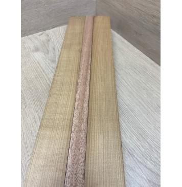 Клён Печёный 180гр/Махагон заготовка для переклеенного грифа электрогитары Радиал АА 50х(45-21-45)х730 мм - из 3х частей-11