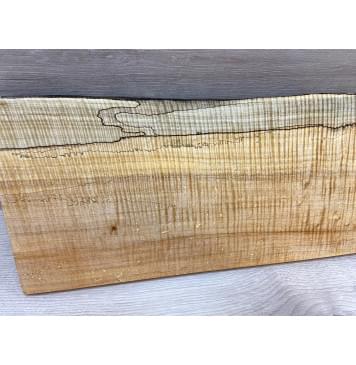 Клён Американский Spalted Волнистый заготовка на топ Смешанный АА Волна ААА 23х200-210х555 мм (1 шт под распил) Уценка-гнилостные поражения древесины,под стабилизацию или работу с порозаполнителями-9