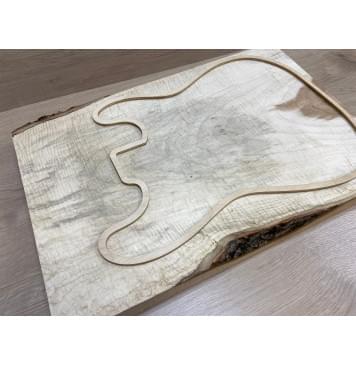 Клён Чёрный Явор, Волнистый заготовка корпуса Тангент АА Волна ААА 48х330-380х550 мм (Массив)-14