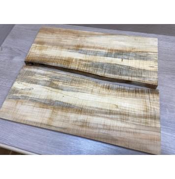 Клён Американский Волнистый заготовка на топ Радиал АА Волна ААА 20х200-217х520 мм - 2 шт. (книжкой)-0