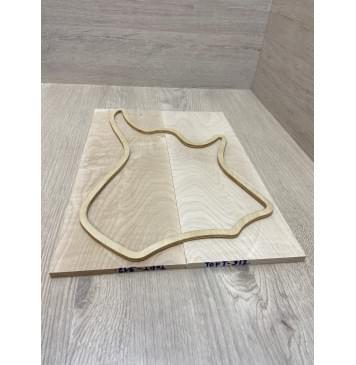 Клён Белый заготовка на топ для Тревел гитары Тангент ААА 7.5х140х382 мм - 2 шт.(книжкой)-5