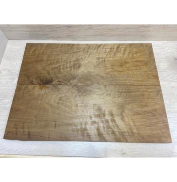 Берёза Пламенная Печеная 180гр заготовка на топ Тангент АА Волна ААА 15х240х650 мм - 2 шт.(книжкой)-0