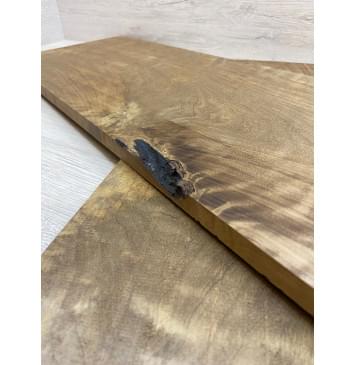 Берёза Пламенная Печеная 180гр заготовка на топ Тангент АА Волна ААА 15х240х650 мм - 2 шт.(книжкой)-4