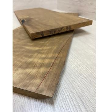 Берёза Пламенная Печеная 180гр заготовка на топ Тангент АА Волна ААА 15х240х650 мм - 2 шт.(книжкой)-5