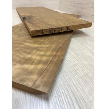 Берёза Пламенная Печеная 180гр заготовка на топ Тангент АА Волна ААА 15х240х650 мм - 2 шт.(книжкой)-13