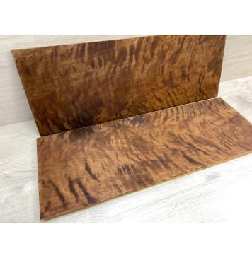 Берёза Пламенная Печеная 180гр заготовка на топ Тангент АА Волна ААА 15х240х650 мм - 2 шт.(книжкой)-8