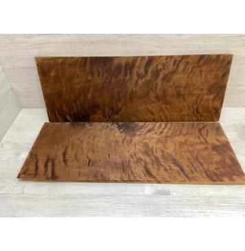 Берёза Пламенная Печеная 180гр заготовка на топ Тангент АА Волна ААА 15х240х650 мм - 2 шт.(книжкой)-9