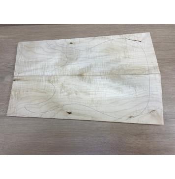 Клён Белый Явор, Волнистый заготовка на топ Смешанный А Волна А 20х146-176х520 мм - 2 шт. (книжкой) Уценка-потемнения-2