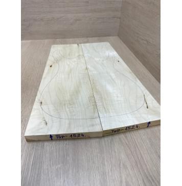 Клён Белый Явор, Волнистый заготовка на топ Смешанный А Волна А 20х146-176х520 мм - 2 шт. (книжкой) Уценка-потемнения-11