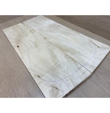 Клён Белый Явор, Волнистый заготовка на топ Смешанный А Волна А 20х146-176х520 мм - 2 шт. (книжкой) Уценка-потемнения-12