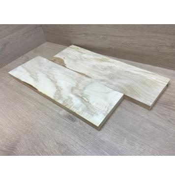 Клён Белый Явор, Волнистый заготовка на топ Смешанный А Волна А 20х146-176х520 мм - 2 шт. (книжкой) Уценка-потемнения-10