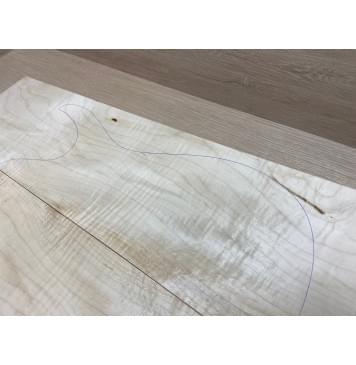 Клён Белый Явор, Волнистый заготовка на топ Смешанный А Волна А 20х146-176х520 мм - 2 шт. (книжкой) Уценка-потемнения-7