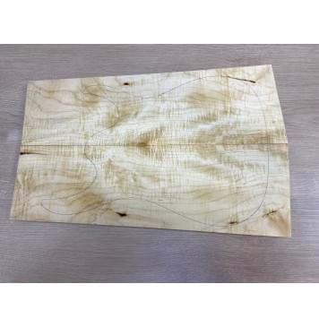 Клён Белый Явор, Волнистый заготовка на топ Смешанный А Волна А 20х146-176х520 мм - 2 шт. (книжкой) Уценка-потемнения-6