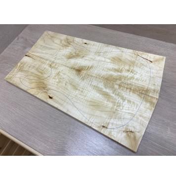 Клён Белый Явор, Волнистый заготовка на топ Смешанный А Волна А 20х146-176х520 мм - 2 шт. (книжкой) Уценка-потемнения-5