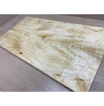 Клён Белый Явор, Волнистый заготовка на топ Смешанный А Волна А 20х146-176х520 мм - 2 шт. (книжкой) Уценка-потемнения-0