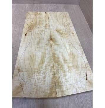 Клён Белый Явор, Волнистый заготовка на топ Смешанный А Волна А 20х146-176х520 мм - 2 шт. (книжкой) Уценка-потемнения-1