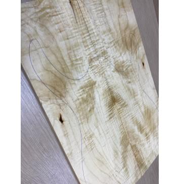 Клён Белый Явор, Волнистый заготовка на топ Смешанный А Волна А 20х146-176х520 мм - 2 шт. (книжкой) Уценка-потемнения-3