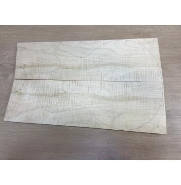 Клён Белый Явор, Волнистый заготовка на топ Смешанный А Волна ААА 20х146-176х530 мм - 2 шт. (книжкой) Уценка-потемнения-7