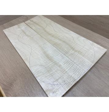 Клён Белый Явор, Волнистый заготовка на топ Смешанный А Волна ААА 20х146-176х530 мм - 2 шт. (книжкой) Уценка-потемнения-17