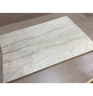 Клён Белый Явор, Волнистый заготовка на топ Смешанный А Волна ААА 20х146-176х530 мм - 2 шт. (книжкой) Уценка-потемнения-16