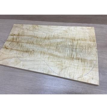 Клён Белый Явор, Волнистый заготовка на топ Смешанный А Волна ААА 20х146-176х530 мм - 2 шт. (книжкой) Уценка-потемнения-8