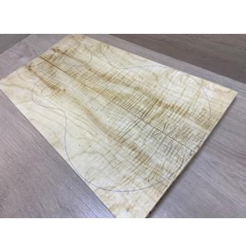 Клён Белый Явор, Волнистый заготовка на топ Смешанный А Волна ААА 20х146-176х530 мм - 2 шт. (книжкой) Уценка-потемнения-9