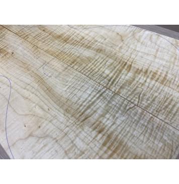 Клён Белый Явор, Волнистый заготовка на топ Смешанный А Волна ААА 20х146-176х530 мм - 2 шт. (книжкой) Уценка-потемнения-6