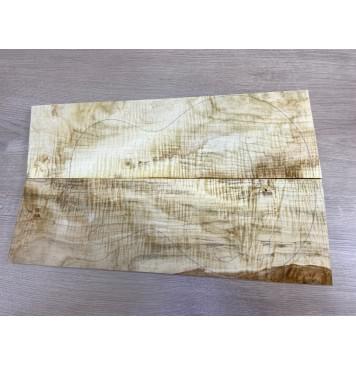 Клён Белый Явор, Волнистый заготовка на топ Смешанный А Волна ААА 20х146-176х530 мм - 2 шт. (книжкой) Уценка-потемнения-5