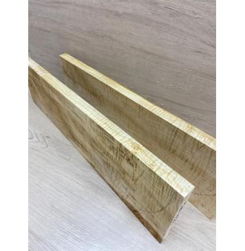 Клён Белый Явор, Волнистый заготовка на топ Смешанный А Волна ААА 20х146-176х530 мм - 2 шт. (книжкой) Уценка-потемнения-11