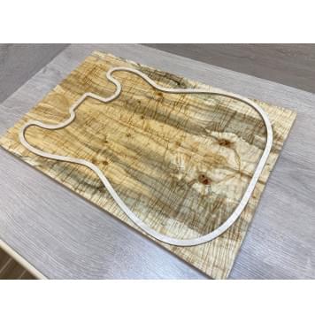 Клён Американский Волнистый заготовка на топ Смешанный А Волна ААА 20х175х515 мм - 2 шт. (книжкой)-0