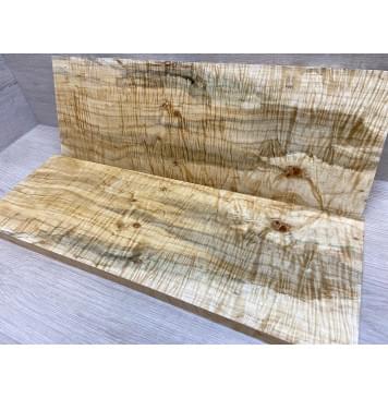 Клён Американский Волнистый заготовка на топ Смешанный А Волна ААА 20х175х515 мм - 2 шт. (книжкой)-10