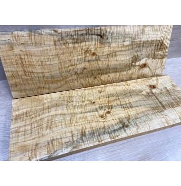 Клён Американский Волнистый заготовка на топ Смешанный А Волна ААА 20х175х515 мм - 2 шт. (книжкой)-9