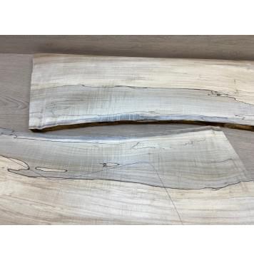 Клён Американский Spalted Волнистый заготовка на топ Смешанный ААА Волна А 20.5х230-260х630-720 мм - 2шт (книжкой)-11