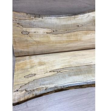 Клён Американский Spalted Волнистый заготовка на топ Смешанный ААА Волна А 20.5х230-260х630-720 мм - 2шт (книжкой)-3