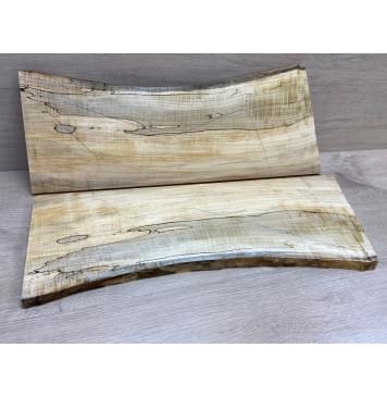 Клён Американский Spalted Волнистый заготовка на топ Смешанный ААА Волна А 20.5х230-260х630-720 мм - 2шт (книжкой)-0