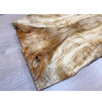 Клён Американский Волнистый заготовка на топ Смешанный АА Волна АА 17х158-218х495 мм - 2 шт. (книжкой)-9