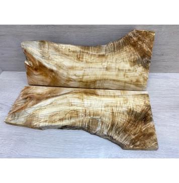 Клён Американский Волнистый заготовка на топ Смешанный АА Волна АА 17х158-218х495 мм - 2 шт. (книжкой)-11