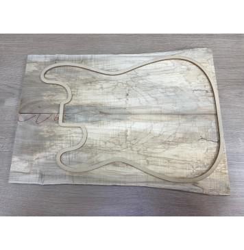 Клён Американский Волнистый заготовка на топ Смешанный АА Волна А 18х167-195х520 мм - 2 шт. (книжкой)-2