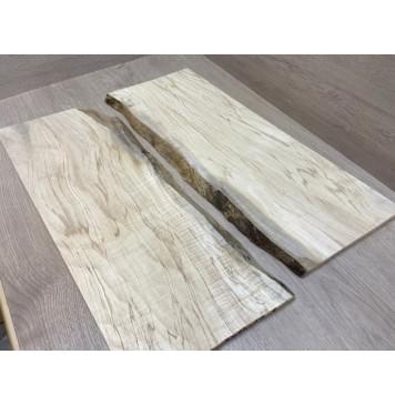 Клён Американский Волнистый заготовка на топ Смешанный ААА Волна А 12х190х520 мм - 2 шт. (книжкой)-4