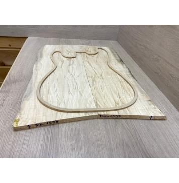 Клён Американский Волнистый заготовка на топ Смешанный ААА Волна А 12х190х520 мм - 2 шт. (книжкой)-2