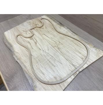 Клён Американский Волнистый заготовка на топ Смешанный ААА Волна А 12х190х520 мм - 2 шт. (книжкой)-10