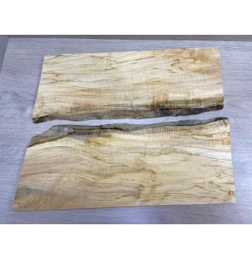 Клён Американский Волнистый заготовка на топ Смешанный ААА Волна А 12х190х520 мм - 2 шт. (книжкой)-9