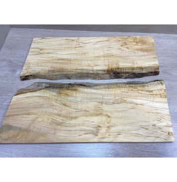 Клён Американский Волнистый заготовка на топ Смешанный ААА Волна А 12х190х520 мм - 2 шт. (книжкой)-8